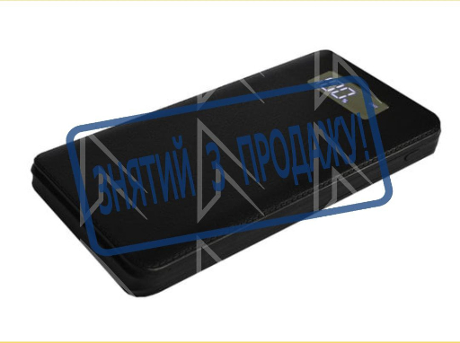 Универсальная мобильная батарея Smartfortec 12000 mAh тонкая LCD-экран 2*USB-порта фонарик, черная (PBK-12000 black)