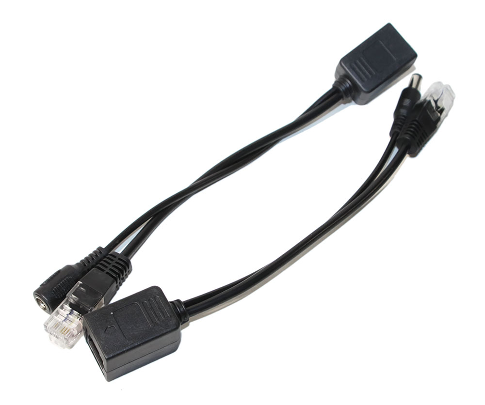 POE инжектор пассивный (пара) 802.3at (30Вт) с портами Ethernet 10/100Mbps, black, OEM Q50 [3-0039]