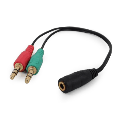 Кабель Cablexpert аудио-переходник 4-х контактной 3.5 мм вилки на две 3.5 мм розетки (стерео аудио + моно микрофон) [CCA-418]