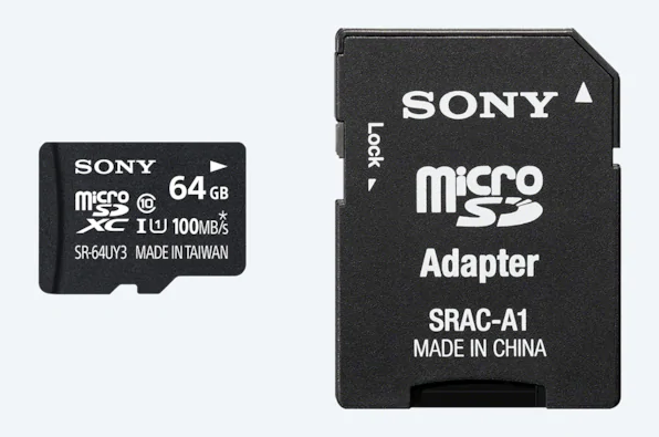 Карта памяти Sony microSDXC (UHS-1 U1) 64Gb class 10 (90MB/s) (adapter SD) [SR-64UY3A/T]
