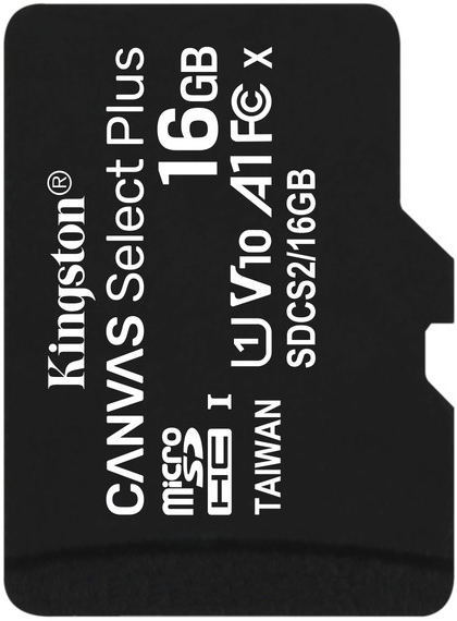 Карта памяти MicroSDHC 16GB UHS-I Class 10 Kingston Canvas Select Plus R100MB/s [SDCS2/16GBSP]