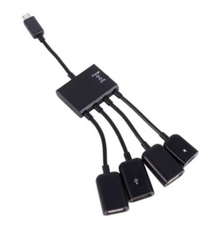 [000030] Хаб USB OTG Lapara 3 порта USB 2.0 + 1 порт MicroUSB мультифункц. для смартфонов и планшетов черный