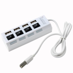 [003829] Хаб USB 2.0 4 порта с переключателями на каждый порт, White, 480Mbts High Speed [3961]