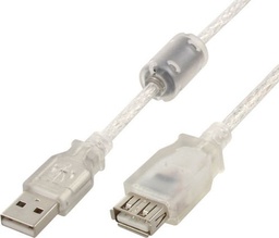 [008842] Кабель Cablexpert USB2.0, A-папа/А-мама, 0.75m, феррит [CCF-USB2-AMAF-TR-0.75M]