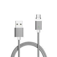 [009944] Магнитный кабель светящийся USB 2.0/Type-C, 1m, 2А, Silver, OEM
