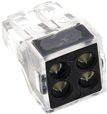 Коннектор Smartfortec CMK-104 4-контактный для моножильных проводов 0,75-2,5 квадрата, ток до 24А