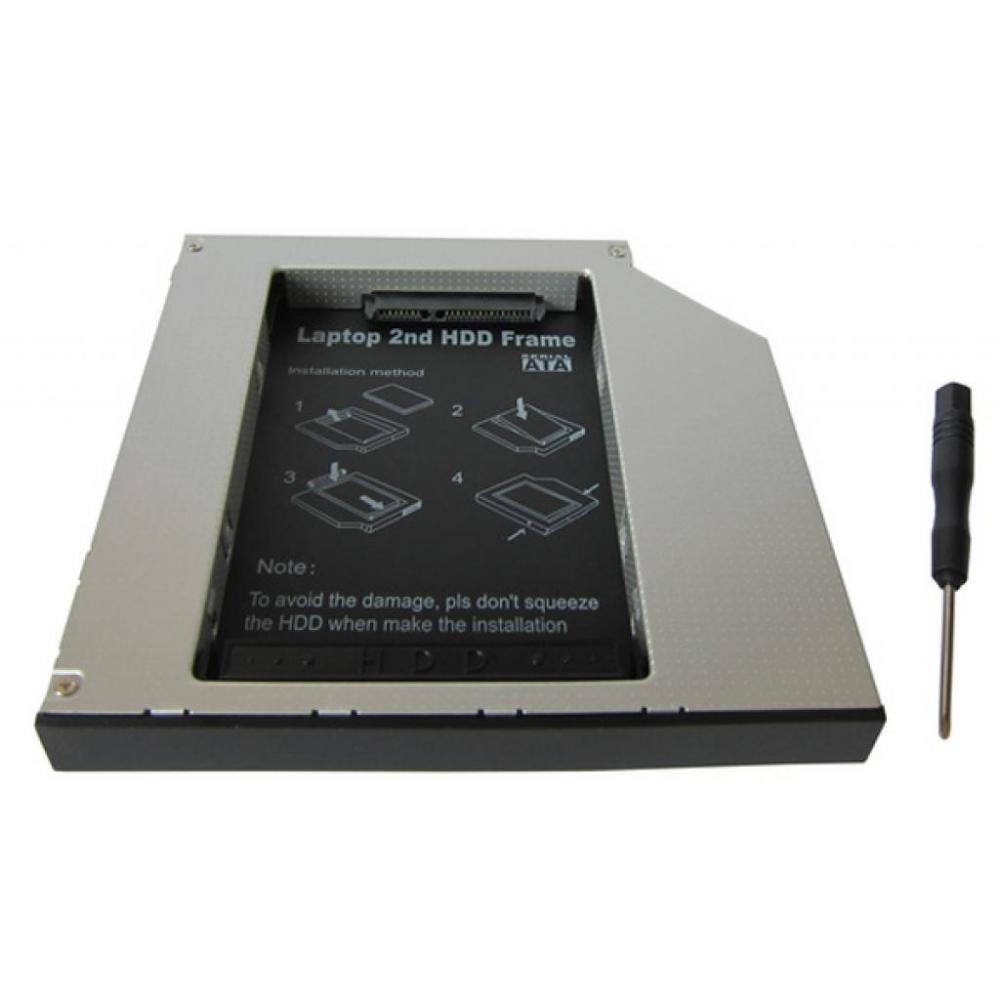 Карман-адаптер для подключ. 2,5&quot; HDD/SSD SATA3 в отсек привода ноутбука толщ.12,7 мм, алюм. Maiwo NSTOR-12