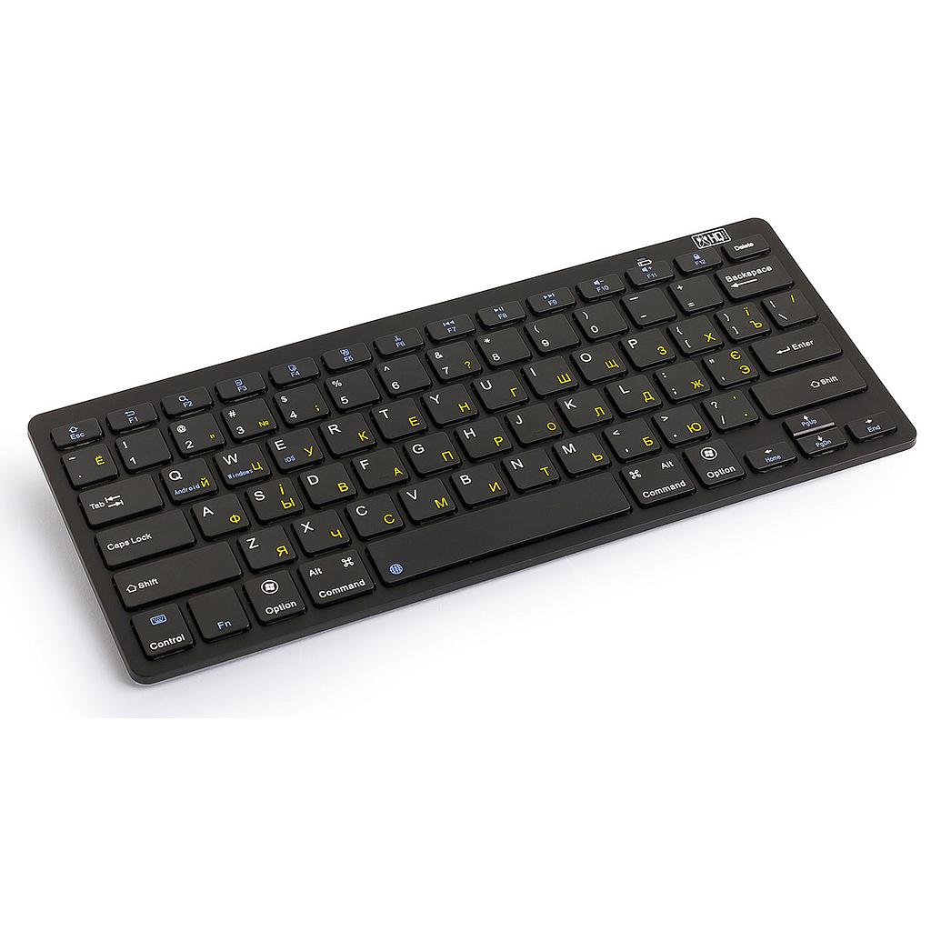 Клавиатура беспроводная HQ-Tech KB-105BT Black, Bluetooth 3.0, Win/Android/iOS, Rus/Ukr/Eng, мини [KB-105BT]