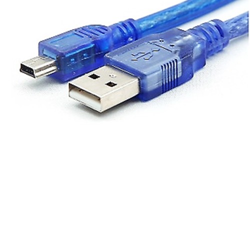Кабель USB 2.0 (AM/Miсro 5 pin) 5м, прозрачный синий [5424]