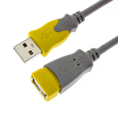 Удлинитель USB 2.0 V-Link AM/AF, 1.5m, 1 феррит, Grey/Yellow [V-Link]