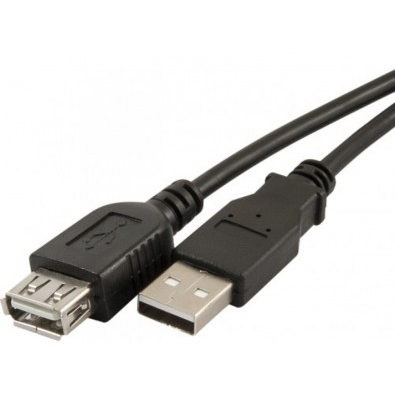 Удлинитель USB 2.0 AM/AF, 1m, 1 феррит, Black [7365]