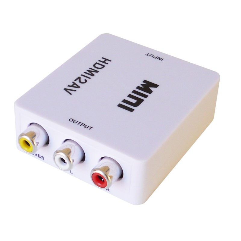 Конвертер Mini, HDMI2AV, ВЫХОД 3RCA(мама) на ВХОД HDMI(мама), 720P/1080P, White [8626]