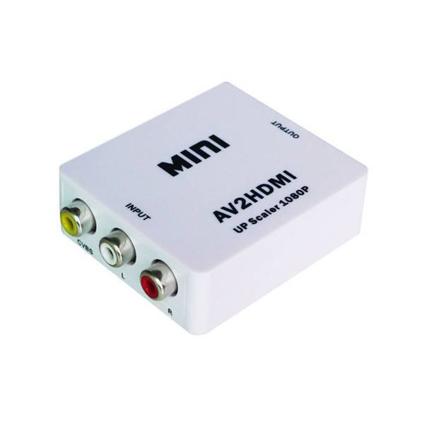 Конвертер Mini, AV2HDMI, ВХОД 3RCA(мама) на ВЫХОД HDMI(мама), 720P/1080P, White, BOX [7785]