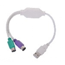 Переходник USB AM/2*PS2, 20см, Grey [3426]