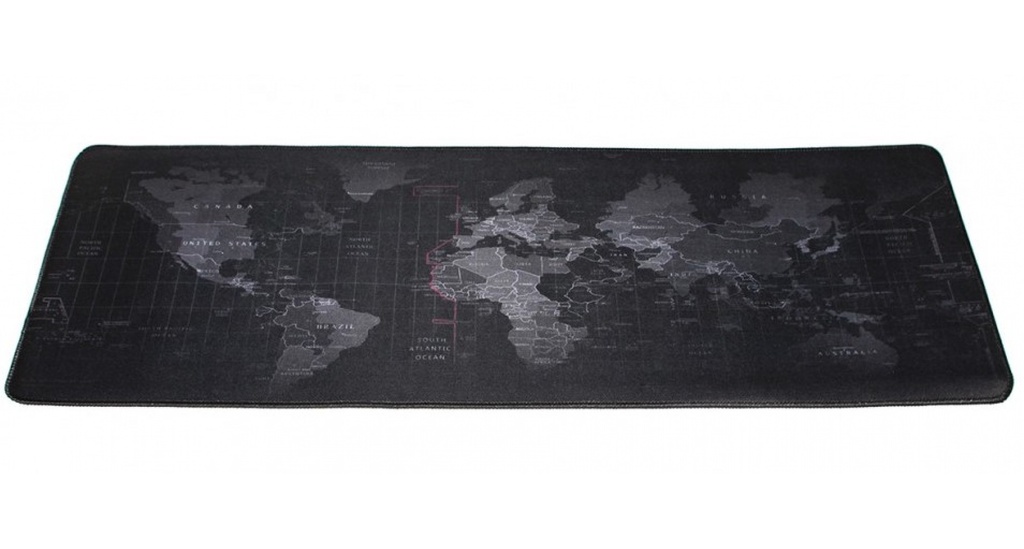 Коврик 300*790 тканевый Карта мира с боковой прошивкой, толщина 3 мм, цвет Black, ОЕМ [14628]