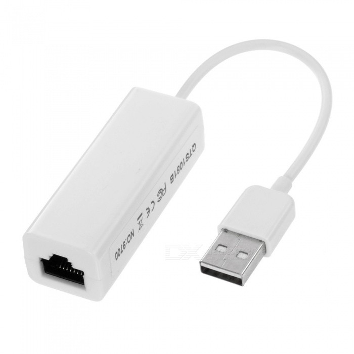 Контроллер USB 2.0 to Ethernet - Сетевой адаптер 10/100Mbps с проводом, White [358]