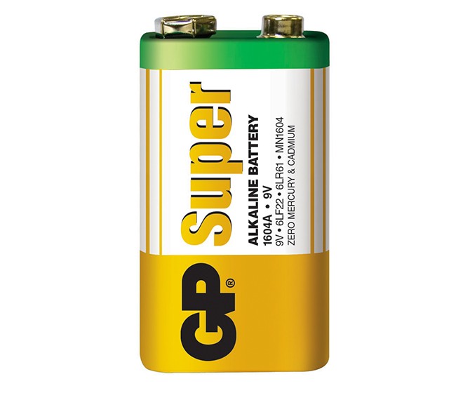Батарейка щелочная GP Super Alkaline Battery 1604A, 9V, крона, 6LF22 [1604A-5UE1]