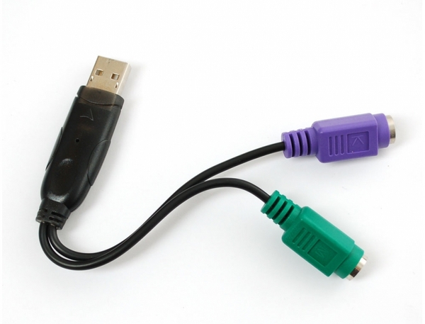 Адаптер USB A Male - 2*PS/2 черный [USB to PS/2]