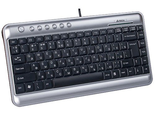 Клавиатура A4Tech KL-5 USB (Silver+Black), USB, X-slim Keyboard w/Ukr. [KL-5 USB]