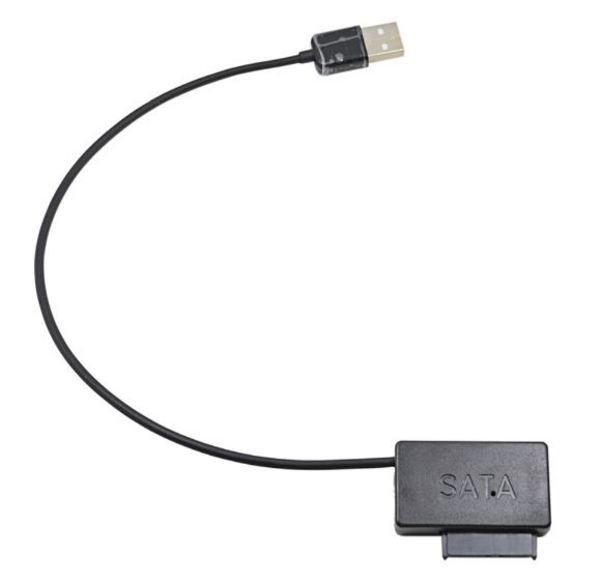 Адаптер Maiwo для подключ. CD/DVD SlimLine SATA 13 pin / NSTOR-9/12 к портам USB 2.0 пластик, черный [K102-U2S]