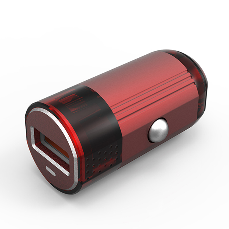 Автомобільний адаптер EMY Micro Quick Charge 3.0 MY-118 червоний