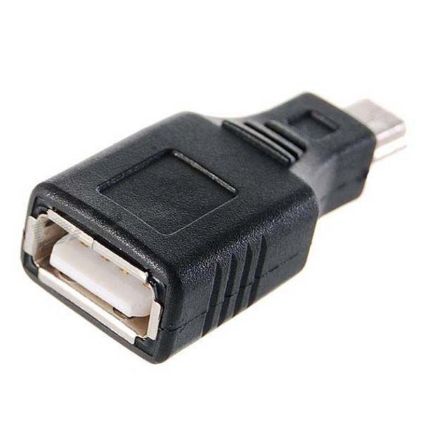 Адаптер Lapara USB 2.0 A Female to Mini-B USB Male 5 Pin OTG Host, черный [LA-USB-AF-MiniUSB black]