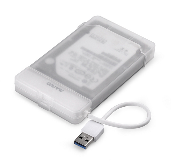 Адаптер подключения HDD 2,5&quot; SATA/SSD к порту USB3.0 + контейнер Maiwo защитный для HDD 2,5&quot;, белый [K104-U3S white]