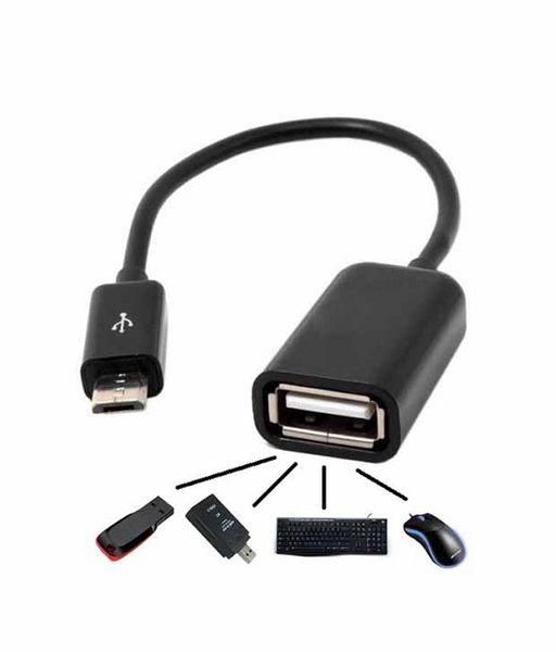 Кабель-Перехідник Lapara OTG USB2.0 AF - MicroUSB длина 0.16 м черный [LA-UAFM-OTG black]
