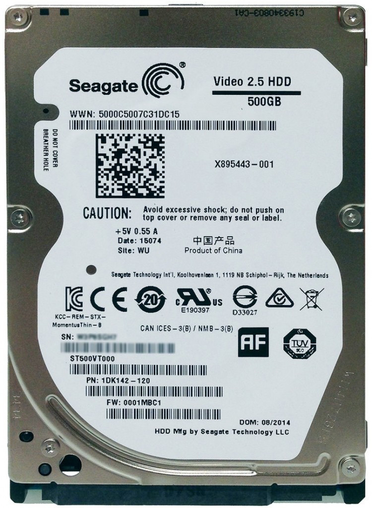 HDD 2.5&quot; SATA 500Gb Seagate, 16Mb, 5400rpm, Video [ST500VT000]