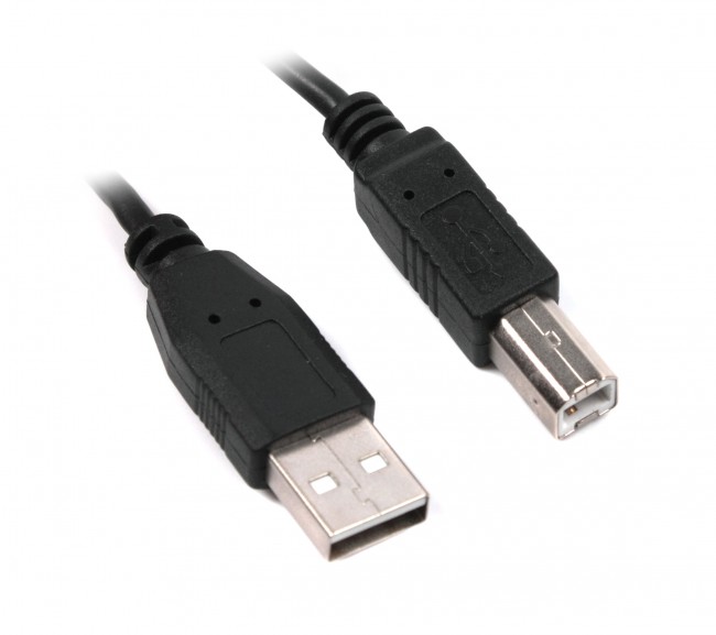 Кабель Maxxter USB2.0 AM/BM 3м., Black [U-AMBM-10]
