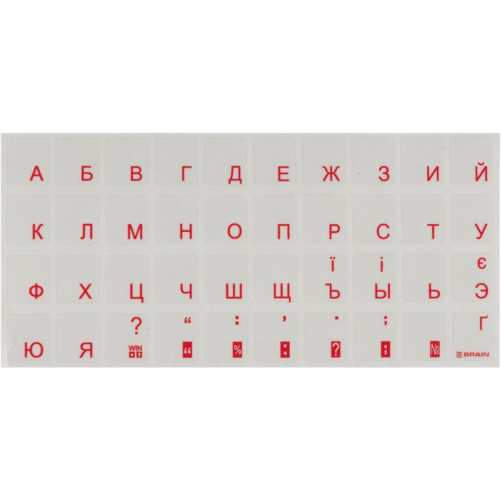 Наклейка на клавіатуру прозора red [STBRTRRED]