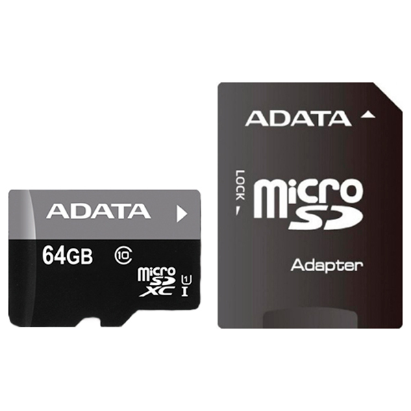 Карта пам'яті ADATA 64GB microSD class 10 UHS-I [AUSDX64GUICL10-RA1]
