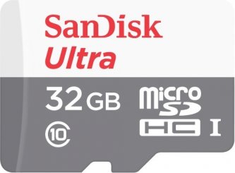 Карта памяти SanDisk microSDHC 32GB Ultra C10 80MB/s no adapter [SDSQUNS-032G-GN3MN]