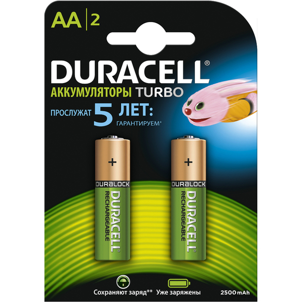 Аккумуляторы DURACELL HR6 (AA) 2500 mAh упаковка 2 шт. [5000678]