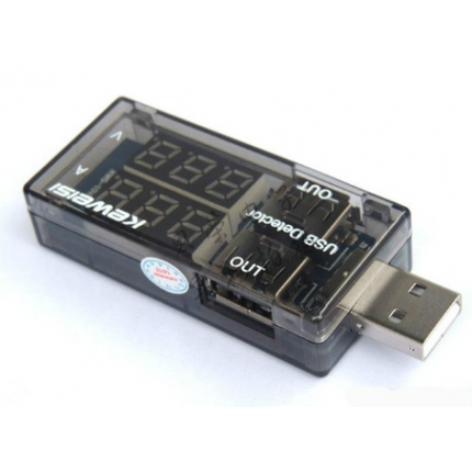 USB тестер Keweisi KWS-V20 напряжения (3-8V) и тока (0-3A), Black
