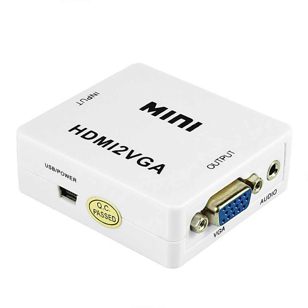 Конвертер HDMI2VGA, ВХОД HDMI(мама) на ВЫХОД VGA(мама), 720P/1080P, White