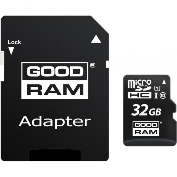 Карта памяти GoodRam microSDHC (UHS-1) 32GB Class10 + adapter [M1AA-0320R12]
