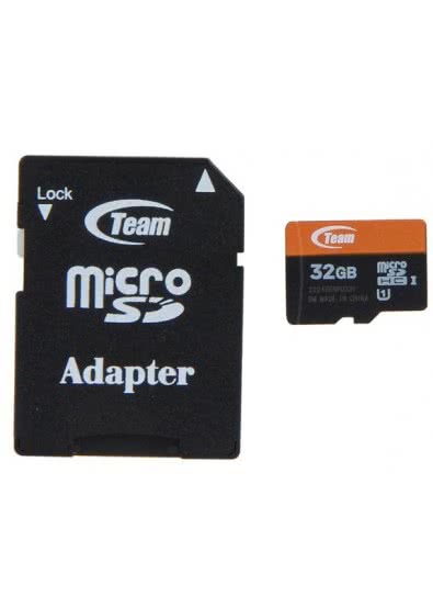 Карта памяти 32GB Team microSDC UHS-1 class 10 +adapter [TUSDH32GUHS03]