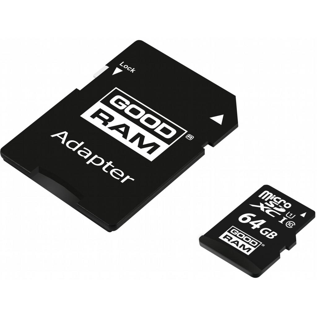 Карта памяти MicroSDXC 64GB UHS-I Class 10 Goodram + SD-adapter [M1AA-0640R12]