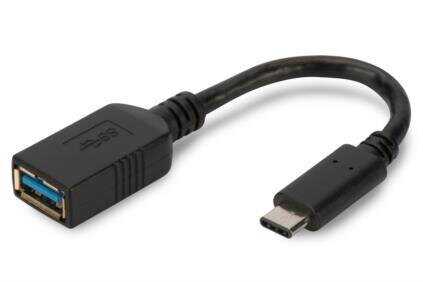 Кабель-переходник OTG USB3.0 AF - type-C black