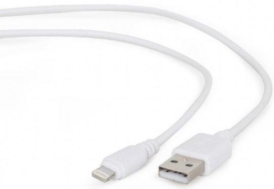 Кабель Cablexpert USB2.0 BM - Lightning, 0.1м, белый [CC-USB2-AMLM-W-0.1M]