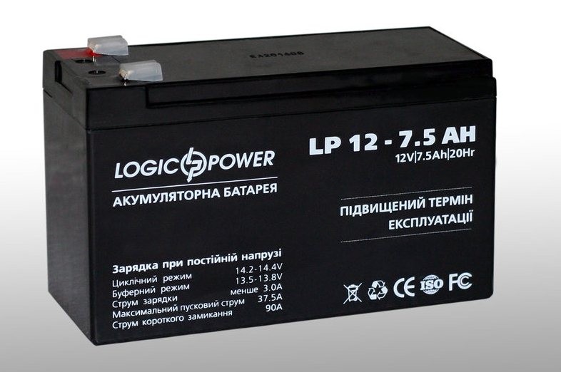 Акумуляторна батарея LogicPower 12V 7AH (AGM 12 - 7 AH) AGM