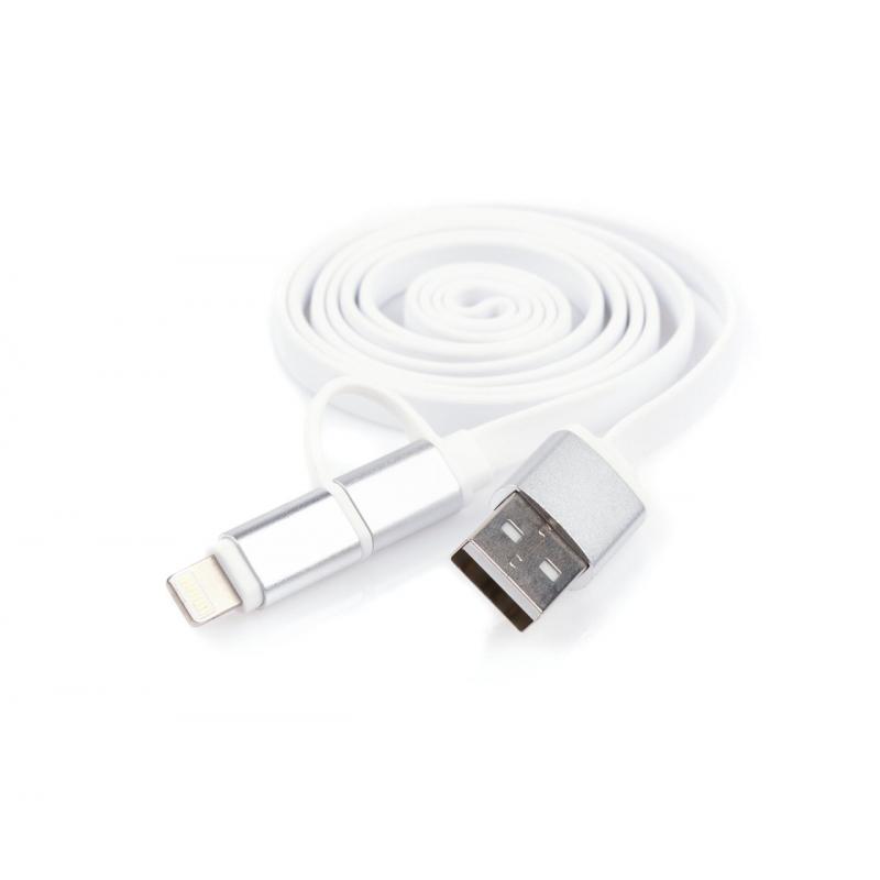Дата кабель USB 2.0 AM to Micro 5P&amp;Lightning 1.0m Vinga (USBAMMICRO&amp;Lightning-1.0)