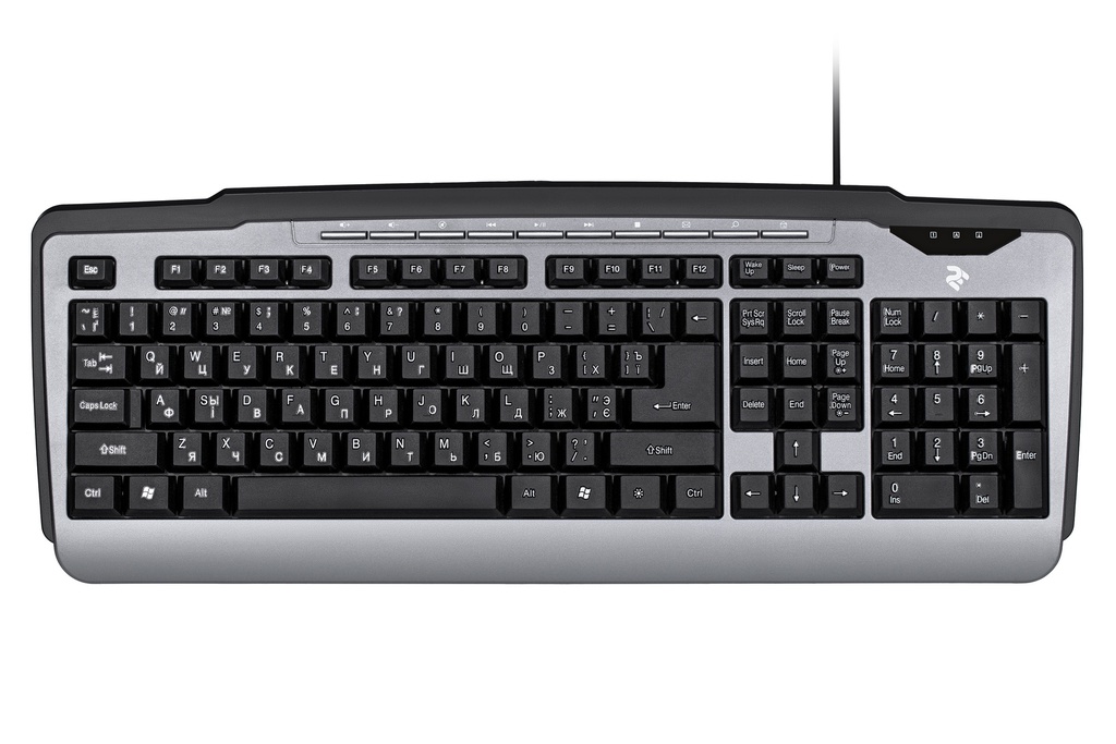 Клавиатура 2E KM1010 (2E-KM1010UB) Gray USB