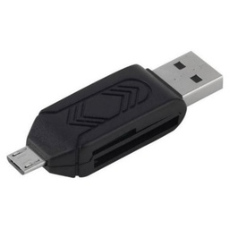 [000072] Кардридер STLab OTG внешний Micro USB microSD, microSDHC, SD, SDHC, SDXC пластик черный [U-375 black]