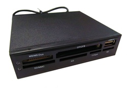 [000143] Кардридер Dynamode внутренний 3,5&quot; USB2.0 All in 1 с USB2.0 - портом пластик черный, 6 слотов