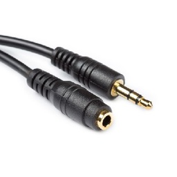 [001865] Удлинитель Audio DC3.5 папа-мама 1.5м, GOLD Stereo Jack, (круглый) Black cable, Пакет Q500 [853]