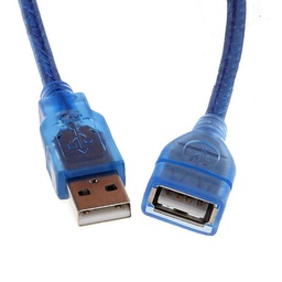 [001907] Удлинитель USB 2.0 AM/AF, 3.0m, 1 феррит, прозрачный синий Q200 [2107]