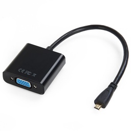 [001925] Конвертер micro HDMI (папа) на VGA(мама) 30cm, Black, 4K/2K, Пакет + Audio [3419]