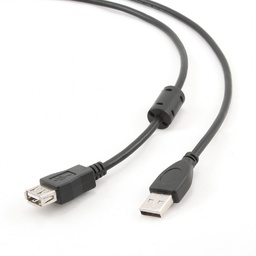 [002091] Удлинитель USB 2.0 AM/AF, 3.0m, 1 феррит, черный [2109]